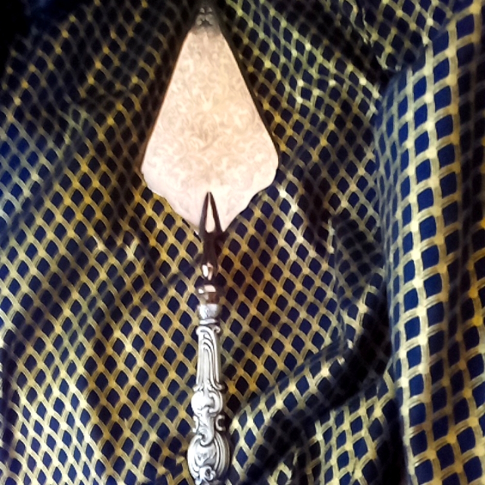 Vintage Italian baroque sterling silver cake server